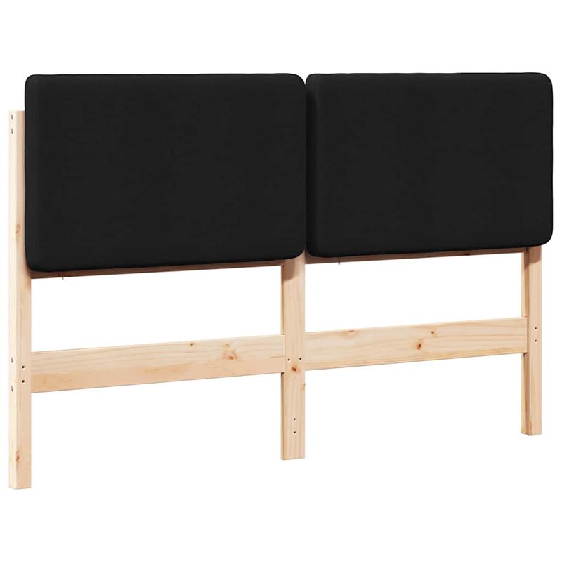 Casa si Gradina - Mobilier - Paturi si accesorii - Accesorii paturi - Tablie de pat tapitata Maro si negru 135 cm Lemn de pin masiv - Infinity.ro