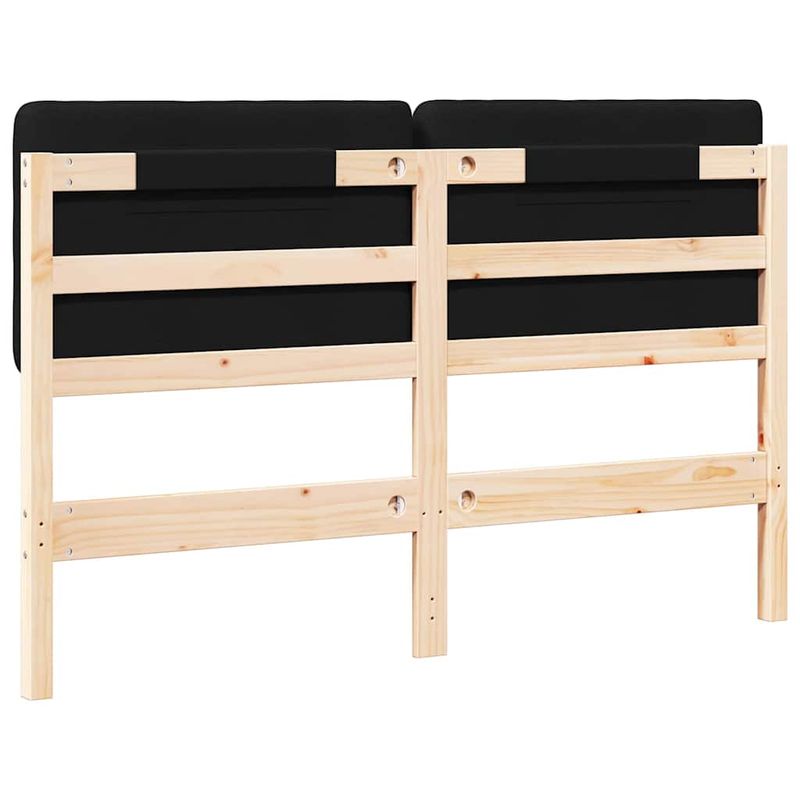 Casa si Gradina - Mobilier - Paturi si accesorii - Accesorii paturi - Tablie de pat tapitata Maro si negru 135 cm Lemn de pin masiv - Infinity.ro