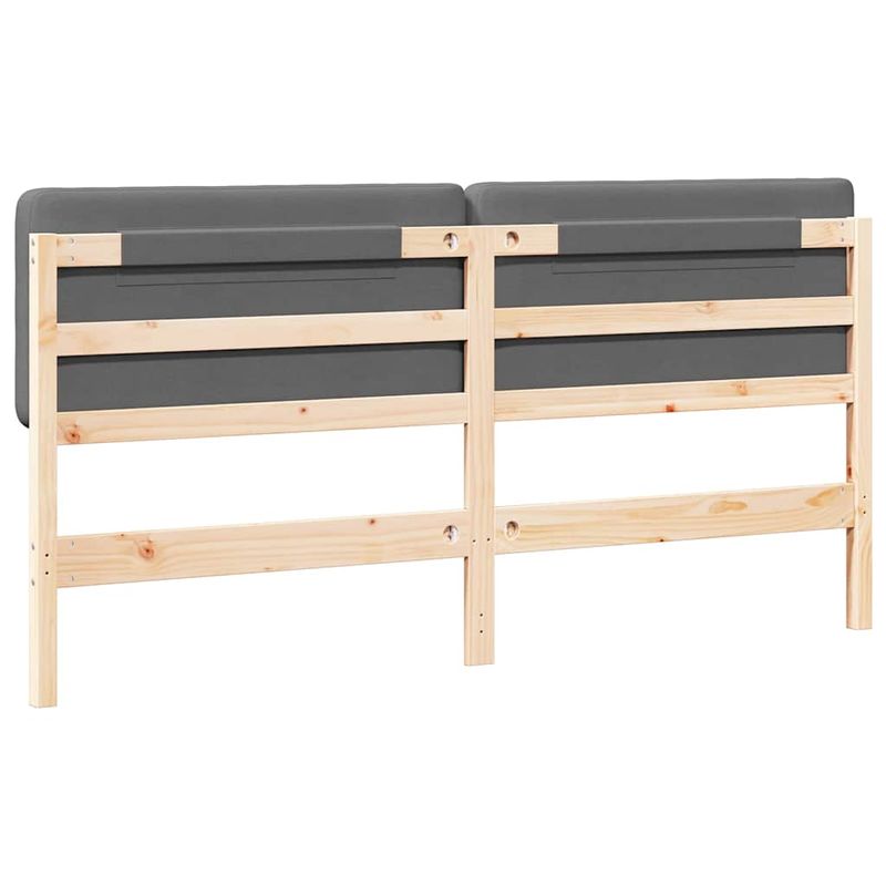 Casa si Gradina - Mobilier - Paturi si accesorii - Accesorii paturi - Tablie de pat tapitata Maro si gri deschis 200 cm Lemn de pin masiv - Infinity.ro