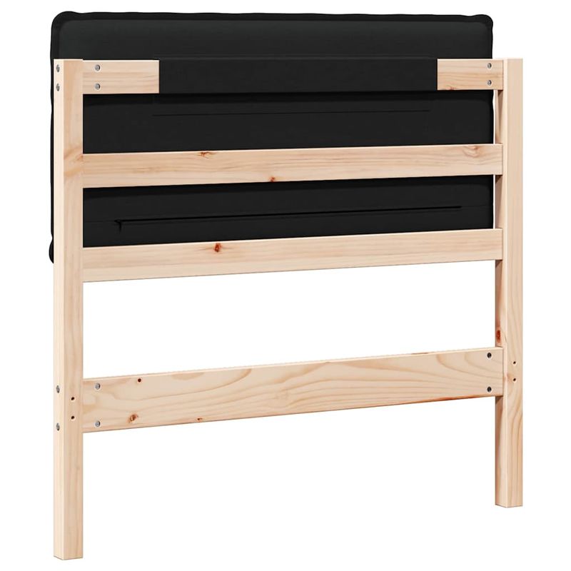 Casa si Gradina - Mobilier - Paturi si accesorii - Accesorii paturi - Tablie de pat tapitata Natural si Negru 80 cm Lemn de pin masiv - Infinity.ro