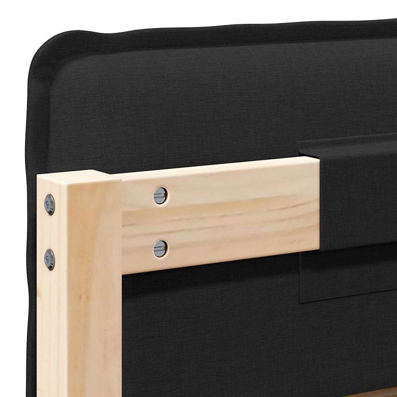 Casa si Gradina - Mobilier - Paturi si accesorii - Accesorii paturi - Tablie de pat tapitata Natural si Negru 80 cm Lemn de pin masiv - Infinity.ro