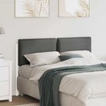 Casa si Gradina - Mobilier - Paturi si accesorii - Accesorii paturi - Tablie de pat tapitata Alb si gri deschis 140 cm Lemn de pin masiv - Infinity.ro