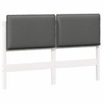 Casa si Gradina - Mobilier - Paturi si accesorii - Accesorii paturi - Tablie de pat tapitata Alb si gri deschis 140 cm Lemn de pin masiv - Infinity.ro