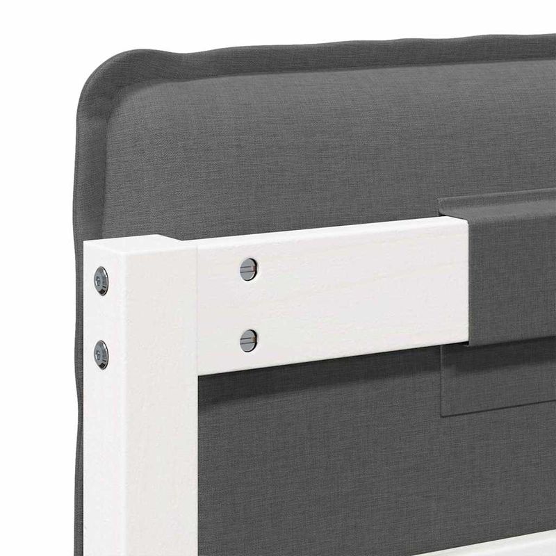 Casa si Gradina - Mobilier - Paturi si accesorii - Accesorii paturi - Tablie de pat tapitata Alb si gri deschis 140 cm Lemn de pin masiv - Infinity.ro