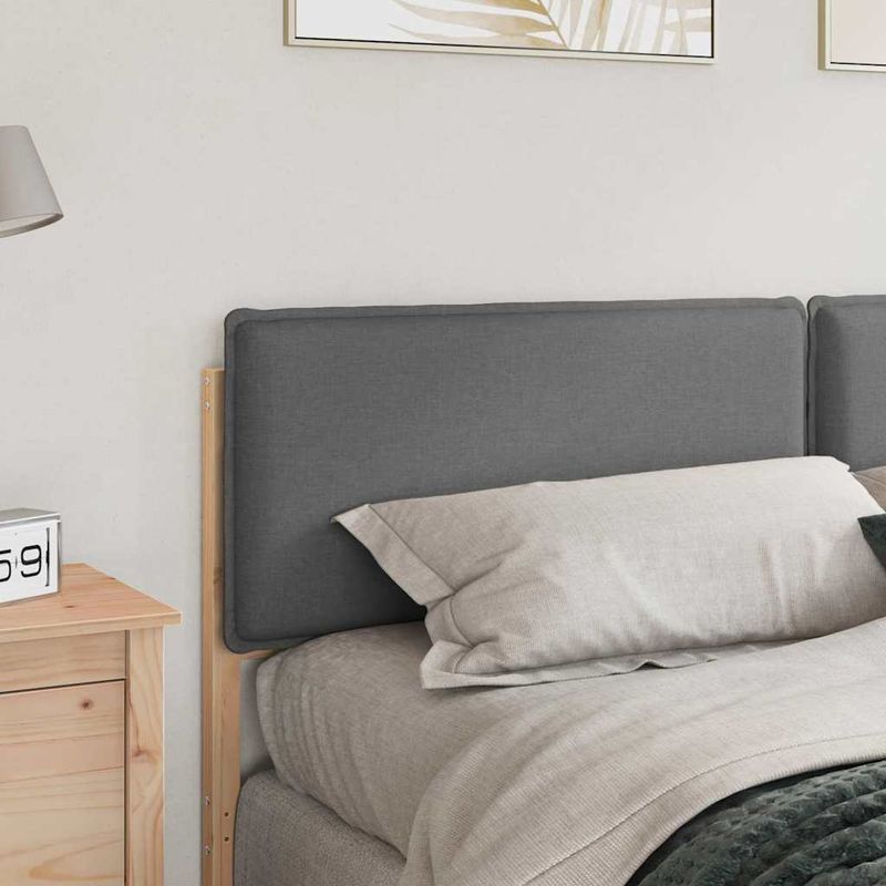 Casa si Gradina - Mobilier - Paturi si accesorii - Accesorii paturi - Tablie de pat tapitata Gri natural si deschis 200 cm Lemn de pin masiv - Infinity.ro