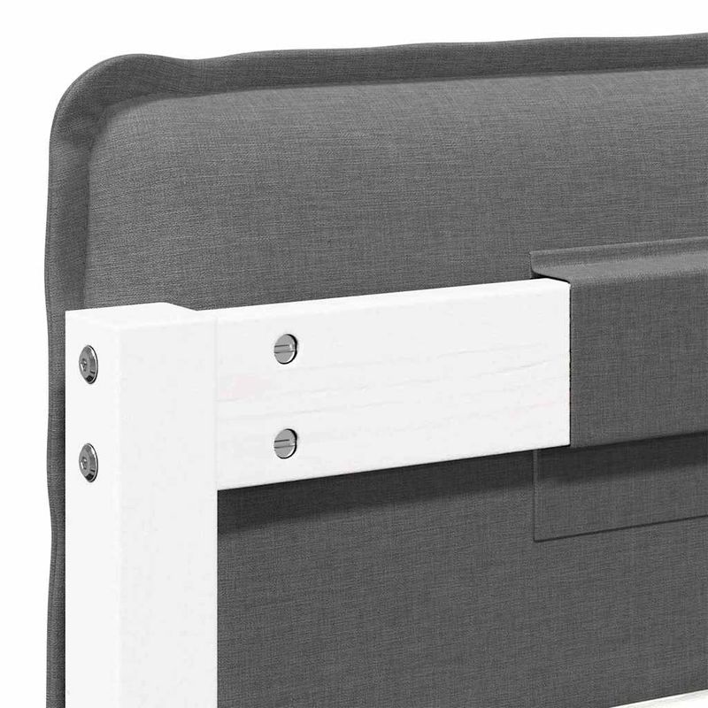 Casa si Gradina - Mobilier - Paturi si accesorii - Accesorii paturi - Tablie de pat tapitata Alb si gri deschis 80 cm Lemn de pin masiv - Infinity.ro