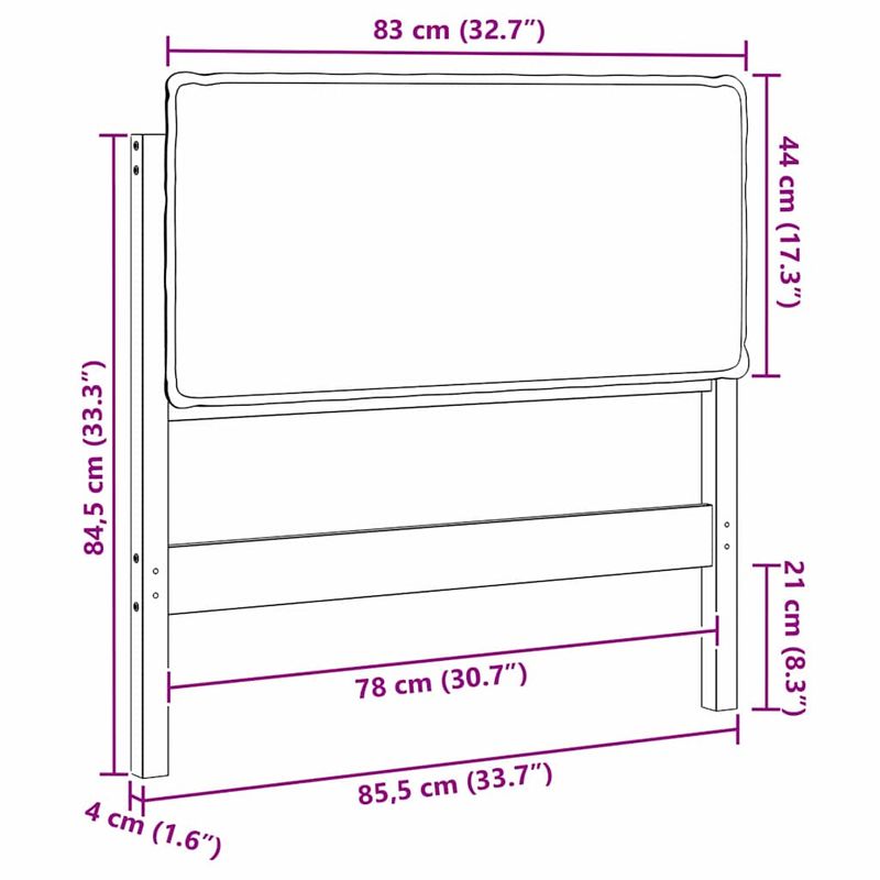 Casa si Gradina - Mobilier - Paturi si accesorii - Accesorii paturi - Tablie de pat tapitata Alb si gri deschis 80 cm Lemn de pin masiv - Infinity.ro