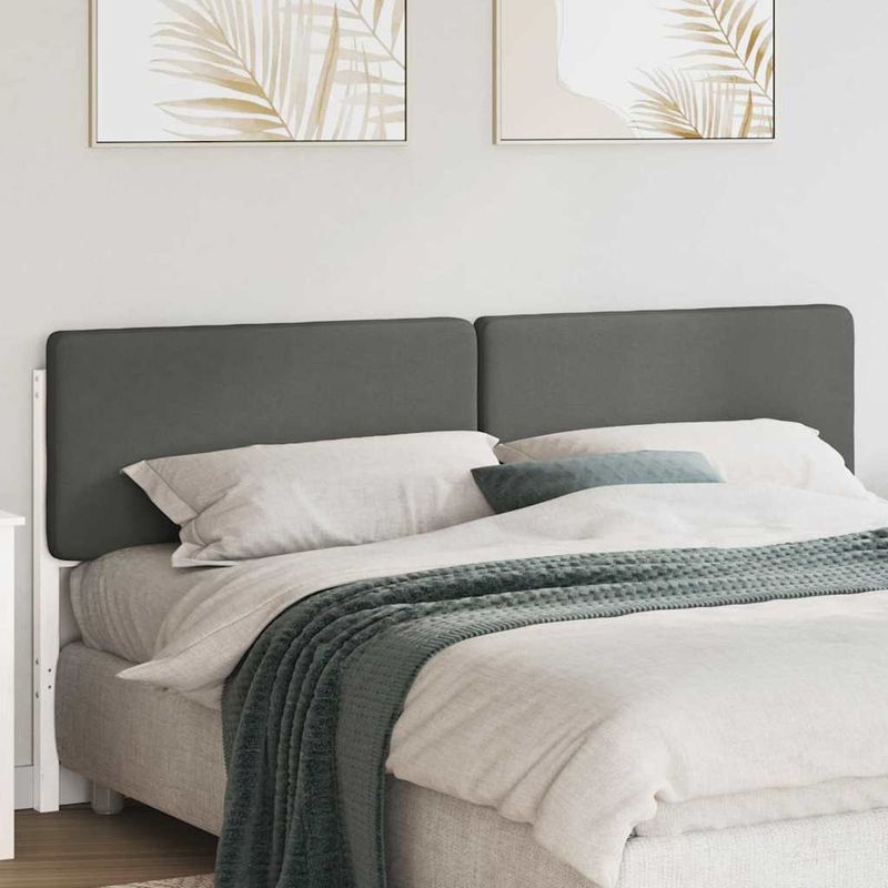 Casa si Gradina - Mobilier - Paturi si accesorii - Accesorii paturi - Tablie de pat tapitata Alb si gri deschis 200 cm Lemn de pin masiv - Infinity.ro
