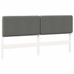 Casa si Gradina - Mobilier - Paturi si accesorii - Accesorii paturi - Tablie de pat tapitata Alb si gri deschis 200 cm Lemn de pin masiv - Infinity.ro