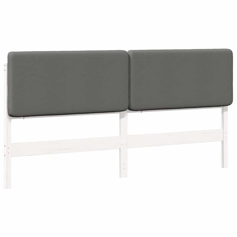 Casa si Gradina - Mobilier - Paturi si accesorii - Accesorii paturi - Tablie de pat tapitata Alb si gri deschis 200 cm Lemn de pin masiv - Infinity.ro