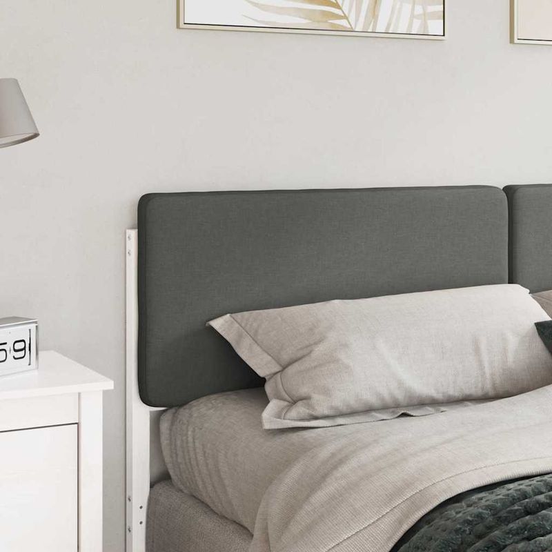 Casa si Gradina - Mobilier - Paturi si accesorii - Accesorii paturi - Tablie de pat tapitata Alb si gri deschis 200 cm Lemn de pin masiv - Infinity.ro