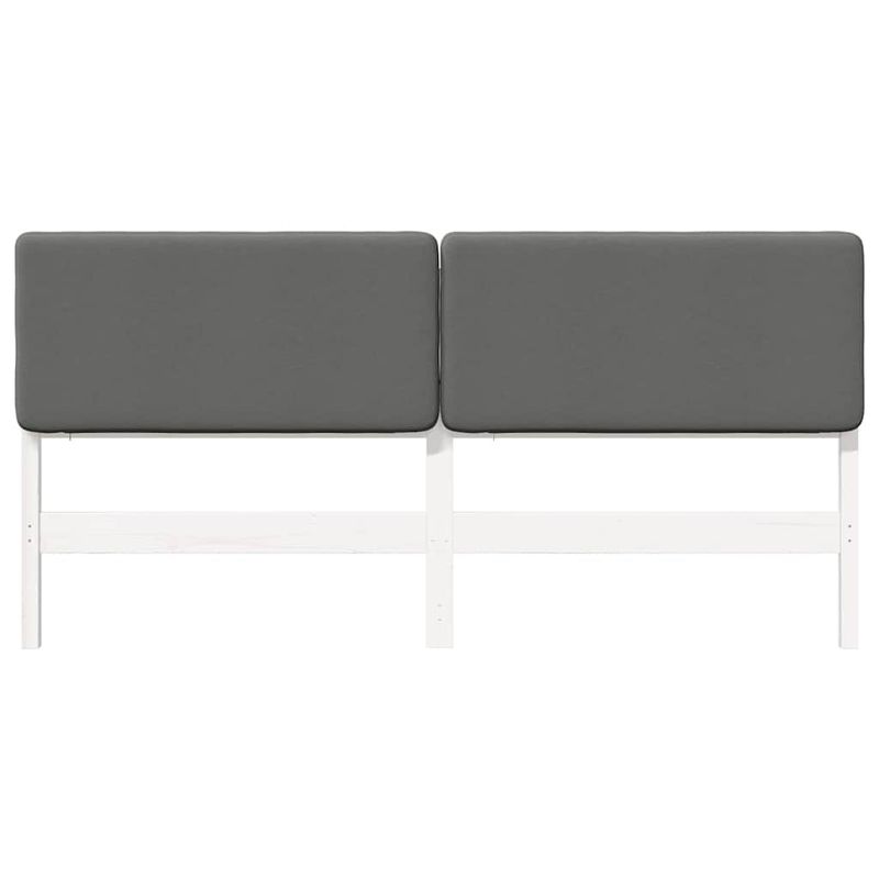 Casa si Gradina - Mobilier - Paturi si accesorii - Accesorii paturi - Tablie de pat tapitata Alb si gri deschis 200 cm Lemn de pin masiv - Infinity.ro