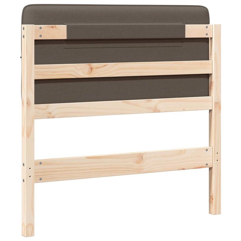 Casa si Gradina - Mobilier - Paturi si accesorii - Accesorii paturi - Tablie de pat tapitata Maro si taupe 90 cm Lemn de pin masiv - Infinity.ro