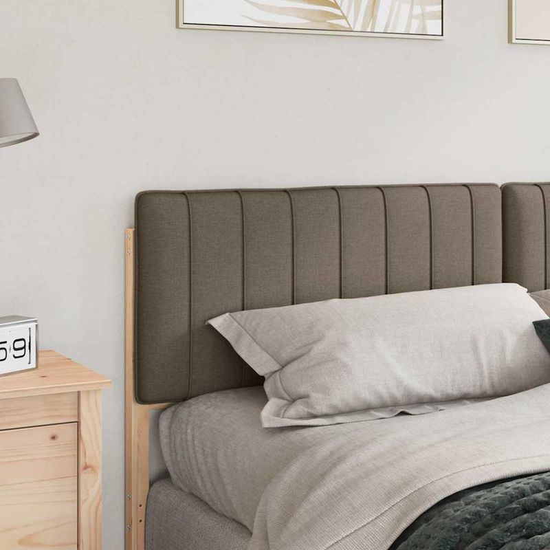 Casa si Gradina - Mobilier - Paturi si accesorii - Accesorii paturi - Tablie de pat tapitata Maro si taupe 200 cm Lemn de pin masiv - Infinity.ro