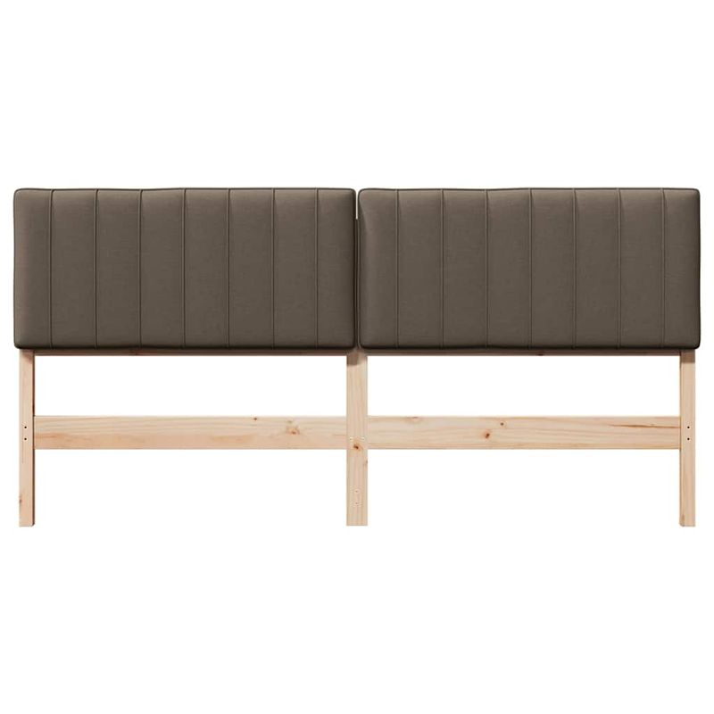 Casa si Gradina - Mobilier - Paturi si accesorii - Accesorii paturi - Tablie de pat tapitata Maro si taupe 200 cm Lemn de pin masiv - Infinity.ro