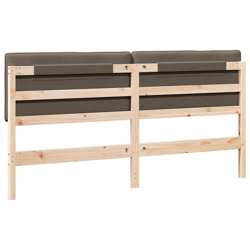 Casa si Gradina - Mobilier - Paturi si accesorii - Accesorii paturi - Tablie de pat tapitata Maro si taupe 200 cm Lemn de pin masiv - Infinity.ro