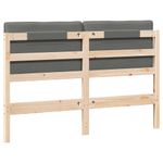 Casa si Gradina - Mobilier - Paturi si accesorii - Accesorii paturi - Tablie de pat tapitata Maro si gri deschis 140 cm Lemn de pin masiv - Infinity.ro