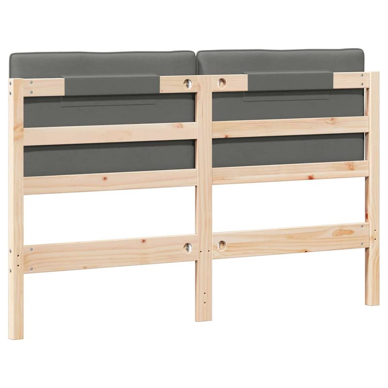 Casa si Gradina - Mobilier - Paturi si accesorii - Accesorii paturi - Tablie de pat tapitata Maro si gri deschis 140 cm Lemn de pin masiv - Infinity.ro