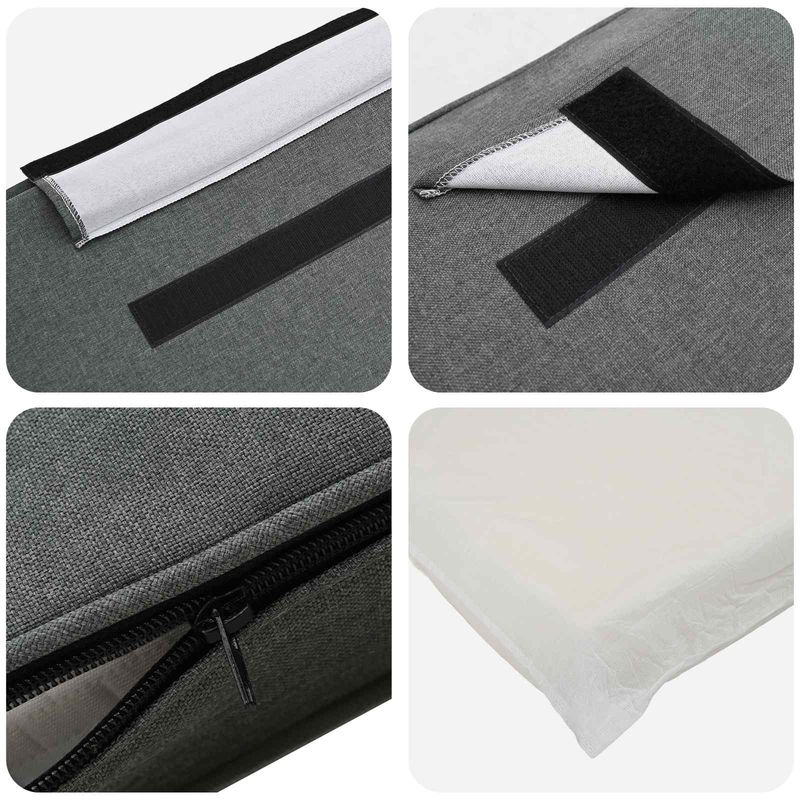 Casa si Gradina - Mobilier - Paturi si accesorii - Accesorii paturi - Tablie de pat tapitata Alb si gri deschis 200 cm Lemn de pin masiv - Infinity.ro