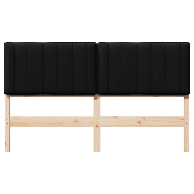 Casa si Gradina - Mobilier - Paturi si accesorii - Accesorii paturi - Tablie de pat tapitata Maro si negru 150 cm Lemn de pin masiv - Infinity.ro