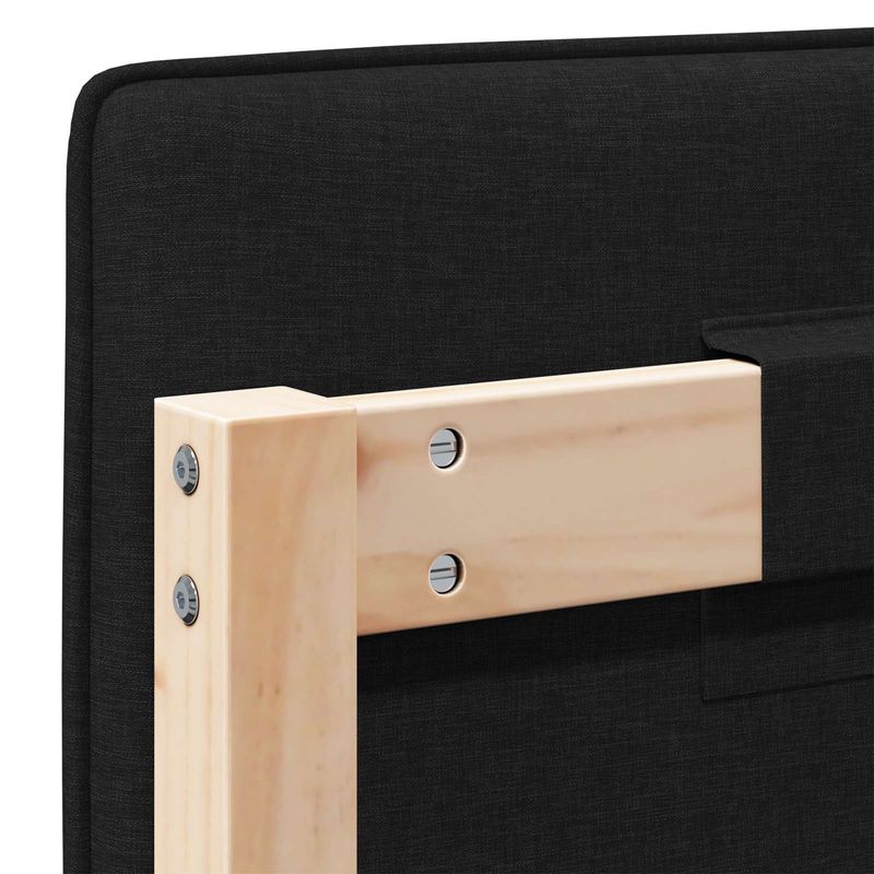 Casa si Gradina - Mobilier - Paturi si accesorii - Accesorii paturi - Tablie de pat tapitata Maro si negru 150 cm Lemn de pin masiv - Infinity.ro