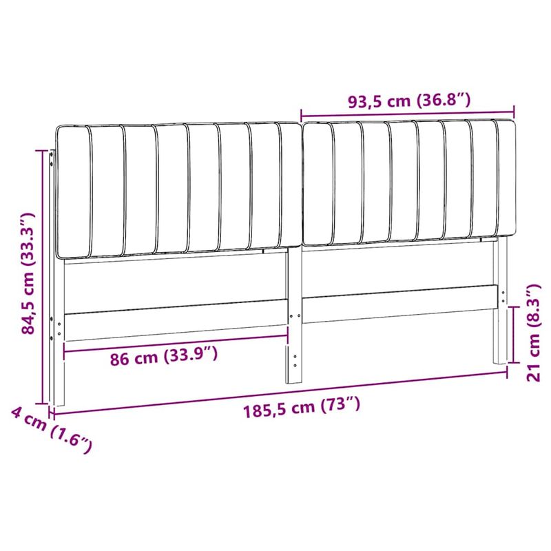 Casa si Gradina - Mobilier - Paturi si accesorii - Accesorii paturi - Tablie de pat tapitata Maro si gri inchis 180 cm Lemn de pin masiv - Infinity.ro