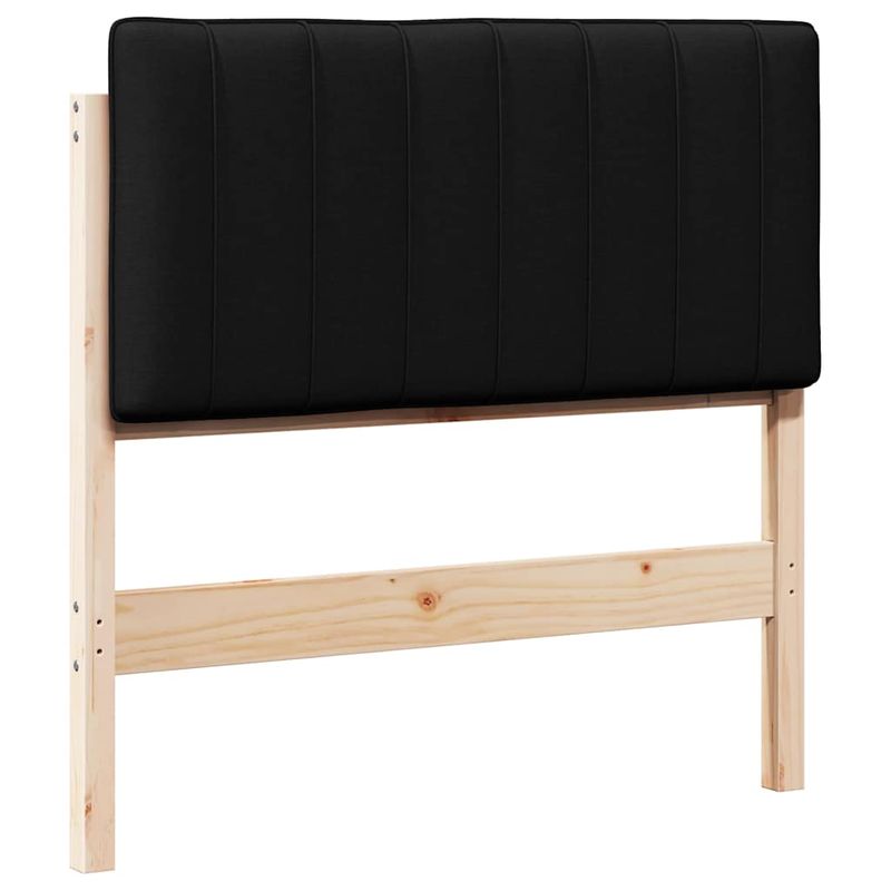 Casa si Gradina - Mobilier - Paturi si accesorii - Accesorii paturi - Tablie de pat tapitata Maro si negru 90 cm Lemn de pin masiv - Infinity.ro