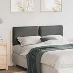 Casa si Gradina - Mobilier - Paturi si accesorii - Accesorii paturi - Tablie de pat tapitata Gri natural si deschis 160 cm Lemn de pin masiv - Infinity.ro