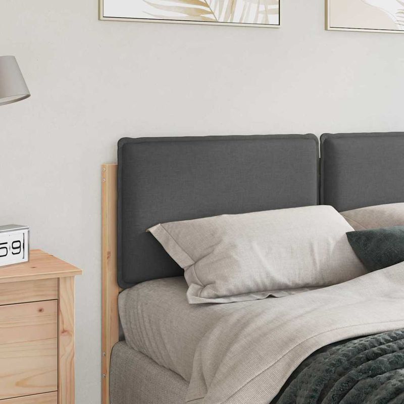 Casa si Gradina - Mobilier - Paturi si accesorii - Accesorii paturi - Tablie de pat tapitata Gri natural si deschis 160 cm Lemn de pin masiv - Infinity.ro