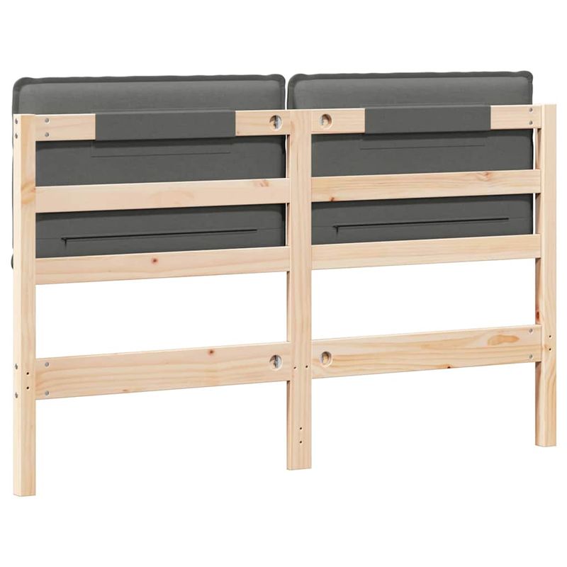 Casa si Gradina - Mobilier - Paturi si accesorii - Accesorii paturi - Tablie de pat tapitata Gri natural si deschis 160 cm Lemn de pin masiv - Infinity.ro