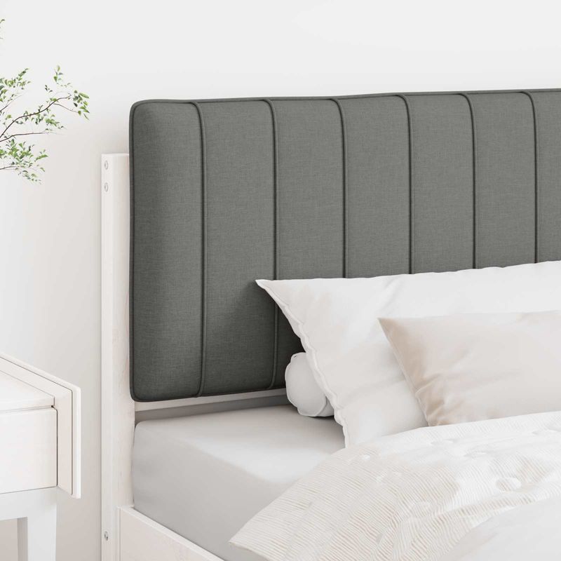 Casa si Gradina - Mobilier - Paturi si accesorii - Accesorii paturi - Tablie de pat tapitata Alb si gri deschis 100 cm Lemn de pin masiv - Infinity.ro