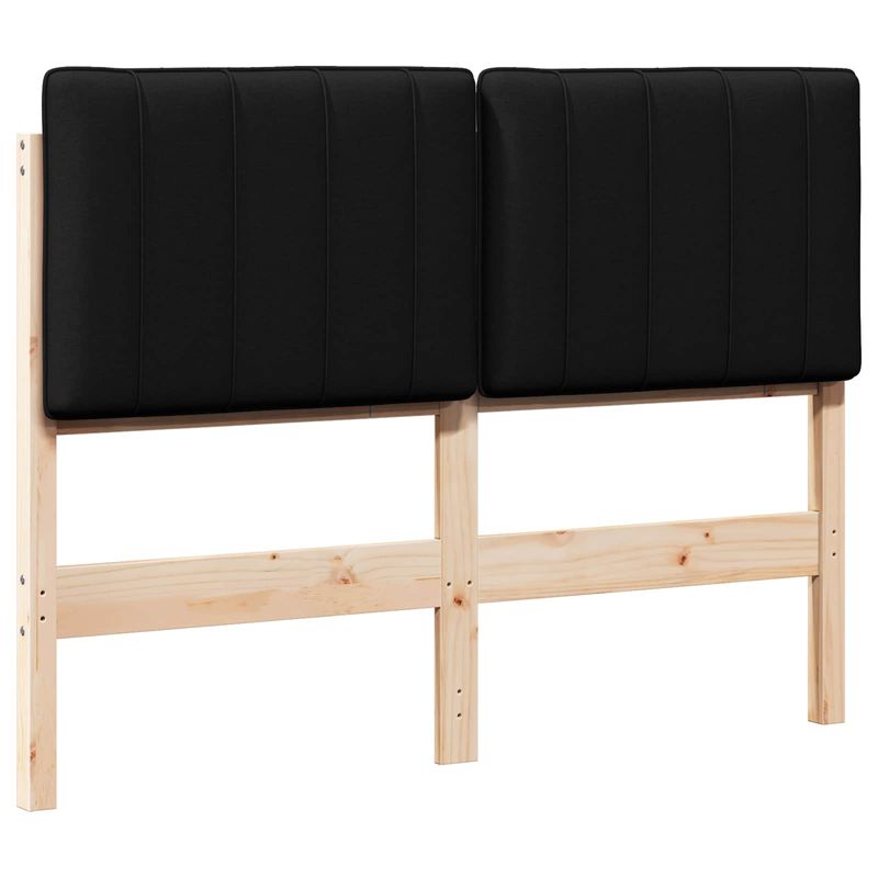 Casa si Gradina - Mobilier - Paturi si accesorii - Accesorii paturi - Tablie de pat tapitata Maro si negru 120 cm Lemn de pin masiv - Infinity.ro