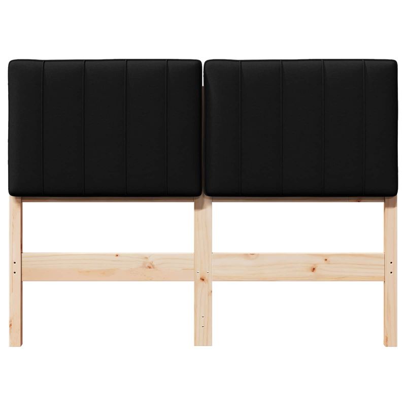 Casa si Gradina - Mobilier - Paturi si accesorii - Accesorii paturi - Tablie de pat tapitata Maro si negru 120 cm Lemn de pin masiv - Infinity.ro