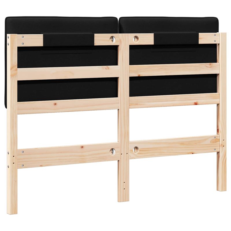 Casa si Gradina - Mobilier - Paturi si accesorii - Accesorii paturi - Tablie de pat tapitata Maro si negru 120 cm Lemn de pin masiv - Infinity.ro