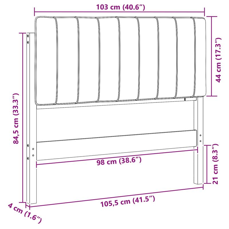 Casa si Gradina - Mobilier - Paturi si accesorii - Accesorii paturi - Tablie de pat tapitata Alb si gri deschis 100 cm Lemn de pin masiv - Infinity.ro