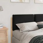 Casa si Gradina - Mobilier - Paturi si accesorii - Accesorii paturi - Tablie de pat tapitata Natural si Negru 150 cm Lemn de pin masiv - Infinity.ro