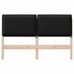 Casa si Gradina - Mobilier - Paturi si accesorii - Accesorii paturi - Tablie de pat tapitata Natural si Negru 150 cm Lemn de pin masiv - Infinity.ro