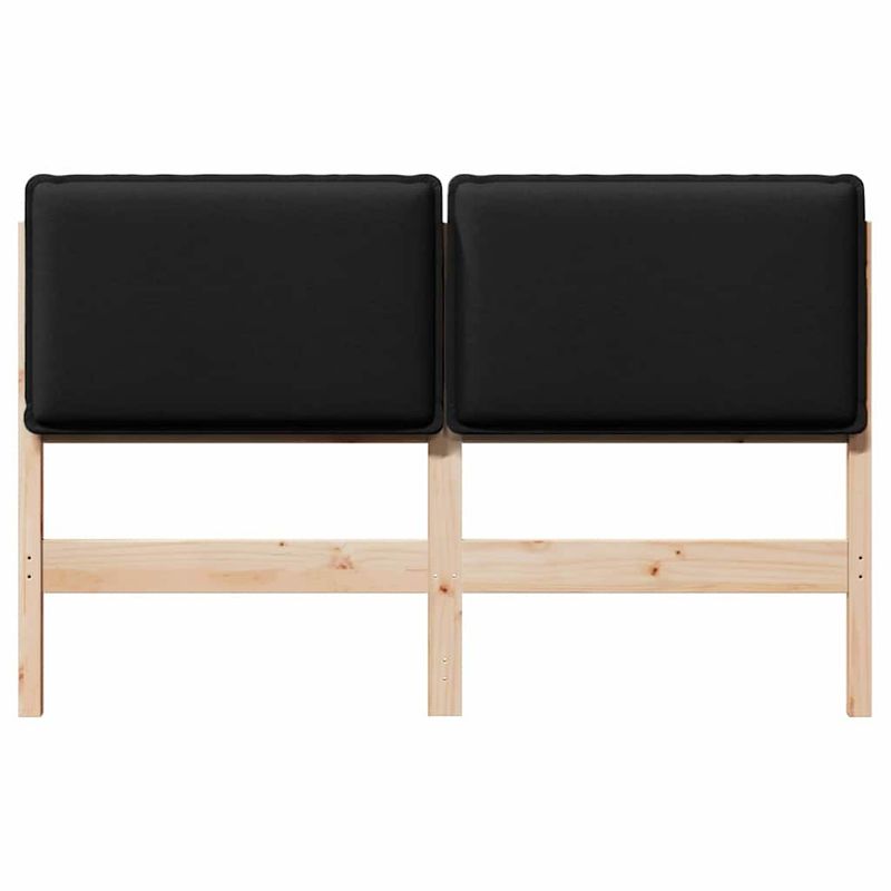 Casa si Gradina - Mobilier - Paturi si accesorii - Accesorii paturi - Tablie de pat tapitata Natural si Negru 150 cm Lemn de pin masiv - Infinity.ro