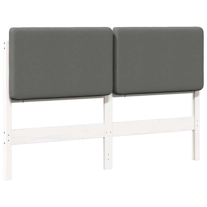Casa si Gradina - Mobilier - Paturi si accesorii - Accesorii paturi - Tablie de pat tapitata Alb si gri deschis 120 cm Lemn de pin masiv - Infinity.ro