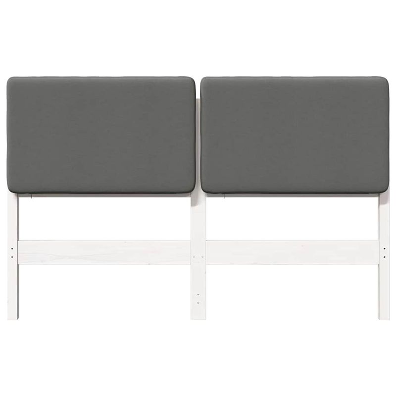 Casa si Gradina - Mobilier - Paturi si accesorii - Accesorii paturi - Tablie de pat tapitata Alb si gri deschis 120 cm Lemn de pin masiv - Infinity.ro
