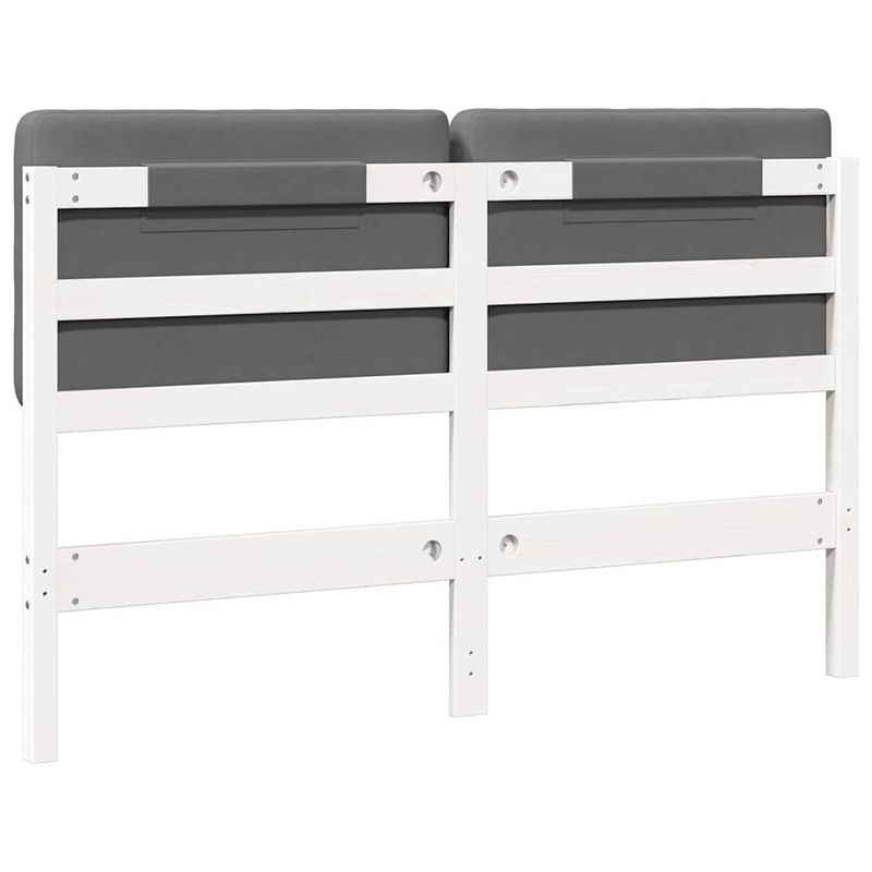 Casa si Gradina - Mobilier - Paturi si accesorii - Accesorii paturi - Tablie de pat tapitata Alb si gri deschis 120 cm Lemn de pin masiv - Infinity.ro