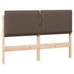 Casa si Gradina - Mobilier - Paturi si accesorii - Accesorii paturi - Tablie de pat tapitata Gri natural si deschis 120 cm Lemn de pin masiv - Infinity.ro