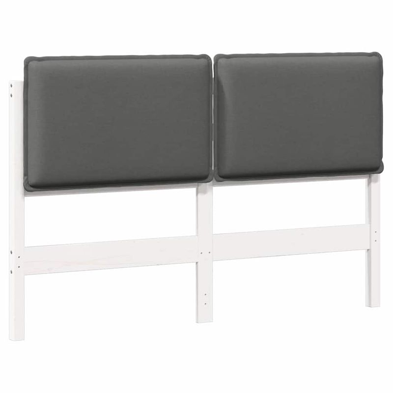 Casa si Gradina - Mobilier - Paturi si accesorii - Accesorii paturi - Tablie de pat tapitata Alb si gri deschis 150 cm Lemn de pin masiv - Infinity.ro