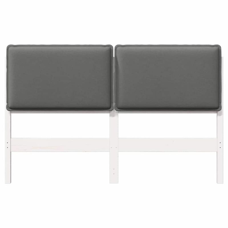 Casa si Gradina - Mobilier - Paturi si accesorii - Accesorii paturi - Tablie de pat tapitata Alb si gri deschis 150 cm Lemn de pin masiv - Infinity.ro
