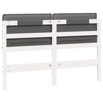 Casa si Gradina - Mobilier - Paturi si accesorii - Accesorii paturi - Tablie de pat tapitata Alb si gri deschis 150 cm Lemn de pin masiv - Infinity.ro