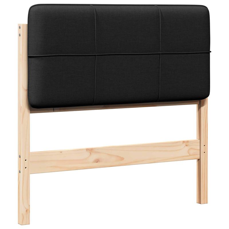 Casa si Gradina - Mobilier - Paturi si accesorii - Accesorii paturi - Tablie de pat tapitata Maro si negru 90 cm Lemn de pin masiv - Infinity.ro