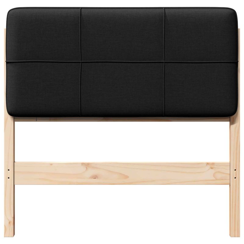 Casa si Gradina - Mobilier - Paturi si accesorii - Accesorii paturi - Tablie de pat tapitata Maro si negru 90 cm Lemn de pin masiv - Infinity.ro