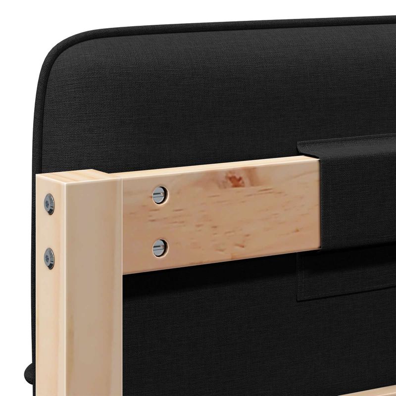 Casa si Gradina - Mobilier - Paturi si accesorii - Accesorii paturi - Tablie de pat tapitata Maro si negru 90 cm Lemn de pin masiv - Infinity.ro
