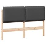 Casa si Gradina - Mobilier - Paturi si accesorii - Accesorii paturi - Tablie de pat tapitata Gri Natural si Inchis 135 cm Lemn de pin masiv - Infinity.ro