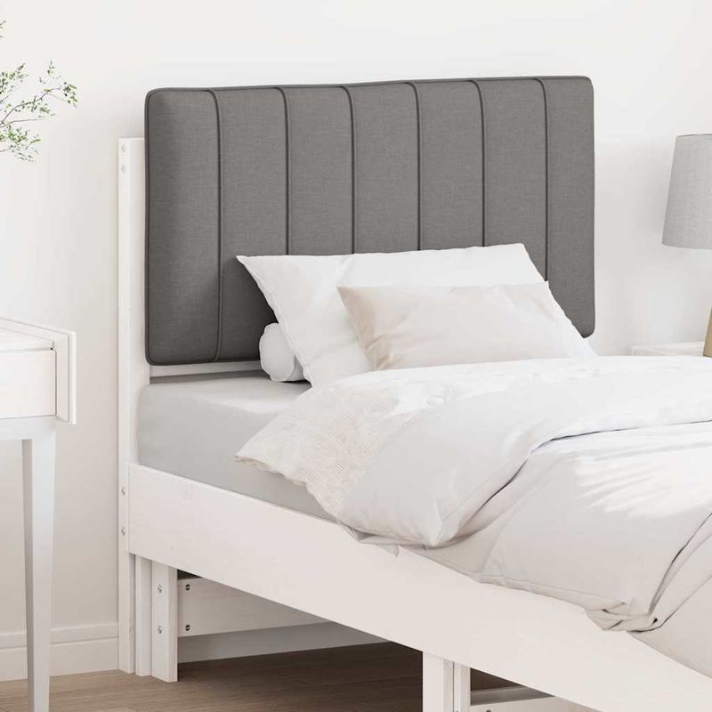 Casa si Gradina - Mobilier - Paturi si accesorii - Accesorii paturi - Tablie de pat tapitata Alb si gri deschis 80 cm Lemn de pin masiv - Infinity.ro